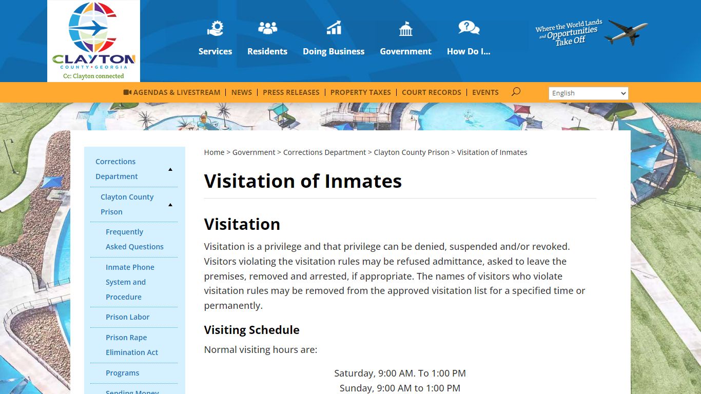 Visitation of Inmates | Clayton County, Georgia