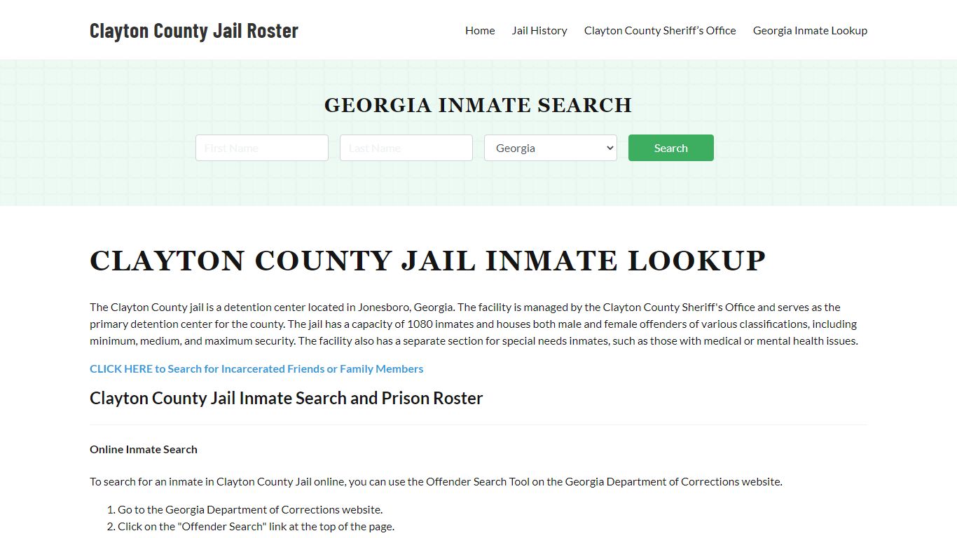 Clayton County Jail Roster Lookup, GA, Inmate Search